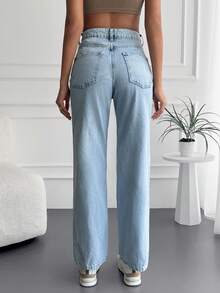 Cottnline Cao eo Quần legging thẳng - Rửa nhẹ - Xem 2