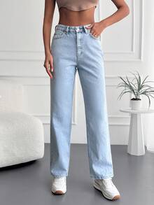 Cottnline Cao eo Quần legging thẳng - Rửa nhẹ - Xem 4