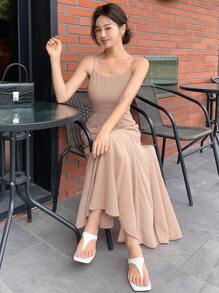 DAZY Solid Cami Dress - Pink - View 1