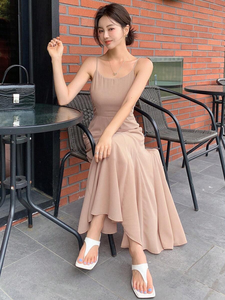 DAZY Solid Cami Dress - Pink - View 1