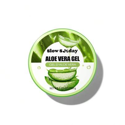 Slow Sunday Aloe Vera Gel 200g, K Beauty, With Sodium Hyaluronate, Hydrating And Moisturizing, With Pure Natural Ingredients, Fit For Face And Body Skin Care, After-Sun Soothing, Suitable For All Skin Types, Hydrating Primer, Smooth Fine Line, Pore Minimizing, Smooth & Blur Primer, Perfect For Makeup Primer, Suitable For Summer, Y2K, Ideal For Party
