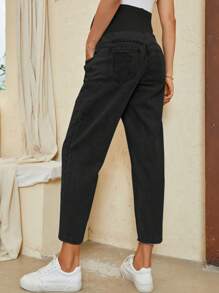 SHEIN Maternity Wideband Waist Mom Fit Jeans