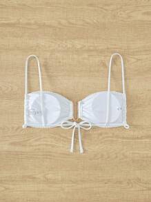 Parte superior de bikini con anillos, para verano y vacaciones en la playa - Blanco - Ver 5