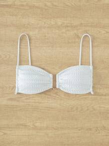 Parte superior de bikini con anillos, para verano y vacaciones en la playa - Blanco - Ver 6