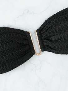 金属细节比基尼上衣 夏季 - 黑色 - 查看 4