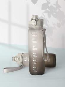 SHEIN 1Pc Sports Water Bottle, Leak-Proof Motivational Water Bottle With Time Marker Christmas For Holiday Gift Giving - Grey - View 1