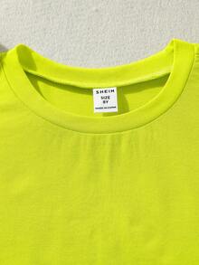 SHEIN Tween Girl Letter Graphic Cami Romper & High Low Hem Tee - Multicolor - View 5