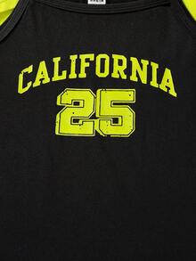 SHEIN Tween Girl Letter Graphic Cami Romper & High Low Hem Tee - Multicolor - View 6