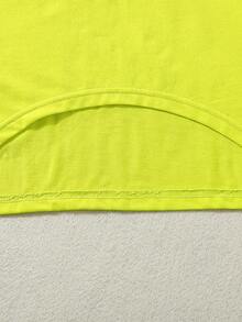 SHEIN Tween Girl Letter Graphic Cami Romper & High Low Hem Tee - Multicolor - View 8