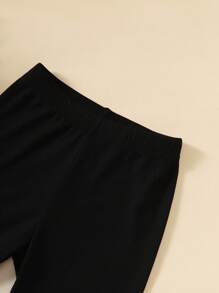 Sparklyn 女大童格紋圖案腰帶外套馬甲&素色T恤&緊身打底褲 - 彩色 - 查看 4