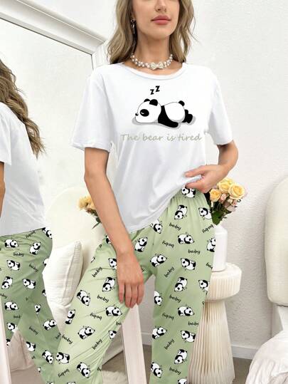 Slogan Graphic PJ Set Pajama view 6