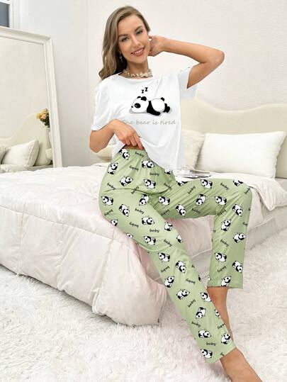 Slogan Graphic PJ Set Pajama view 4