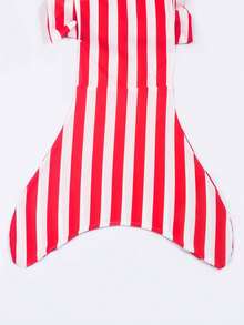 Conjunto de bikini con volantes para niña joven con tanga a rayas para el verano y la playa - Azul y blanco - Ver 5