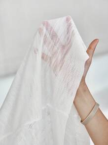 SHEIN VCAY Chất rắn Nút phía trước Áo len Mở - trắng - Xem 7