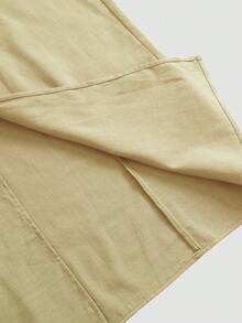 Solid Tube Dress - Khaki - View 4