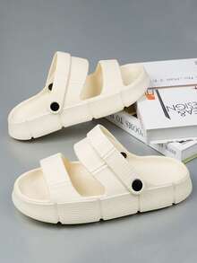 Giày Sandal Nam màu trơn dép quai hậu - Màu be - Xem 4