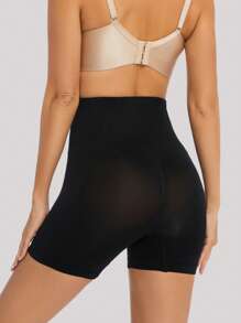 High Waist Shapewear Shorts - Black - View 2