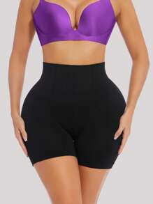 High Waist Shapewear Shorts - Black - View 4