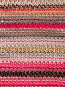 Hauture Striped Crochet Cross Top & Shorts Two Pieces Set - Multicolor - View 8