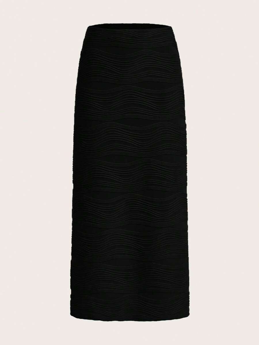 SHEIN Essnce Solid High Waist Skirt