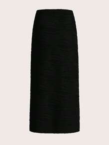 SHEIN Essnce Solid High Waist Skirt