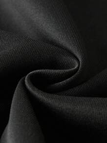 Flirla Áo nỉ giữ nhiệt cỡ lớn có in chữ, túi kangaroo và dây rút. - màu đen - Xem 6