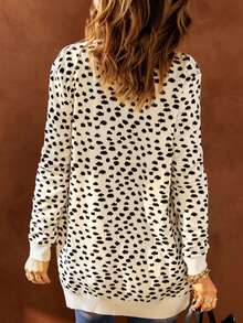 CILKOO 斑點印花雙口袋開門襟外套 - 杏色 - 查看 2