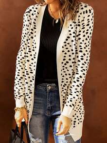 CILKOO 斑點印花雙口袋開門襟外套 - 杏色 - 查看 3