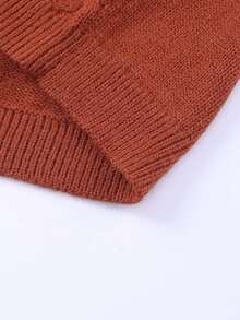 雙口袋開門襟外套 - 棕色 - 查看 5