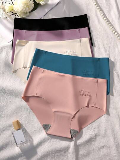 5条/包 无缝纯色舒适内裤