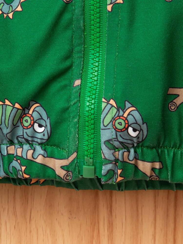 Baby Girl Cartoon Pattern Hooded Jacket