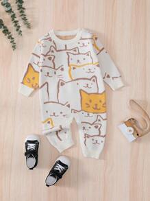 Baby Girl Cartoon Pattern Jumpsuit - Multicolor - View 1