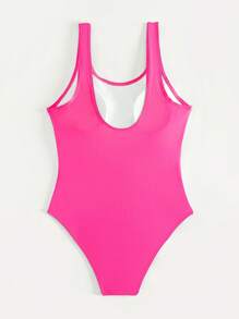 Swim Vcay Solid One Piece Swimsuit,Summer Beach