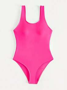 Swim Vcay Solid One Piece Swimsuit,Summer Beach