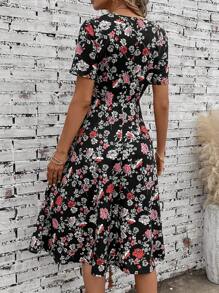 EMERY ROSE Floral Print A-line Dress - Multicolor - View 2