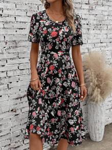 EMERY ROSE Floral Print A-line Dress - Multicolor - View 3