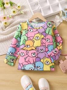 SHEIN 女小童卡通圖案T恤 - 彩色 - 查看 1