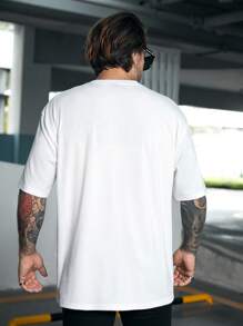 Manfinity RebelGame Nam Hình ảnh cây dừa và chữ cái Áo thun - trắng - Xem 2