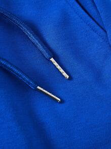 SHEIN EZwear Letter Graphic Tube Top & Drawstring Waist Shorts - Royal Blue - View 4