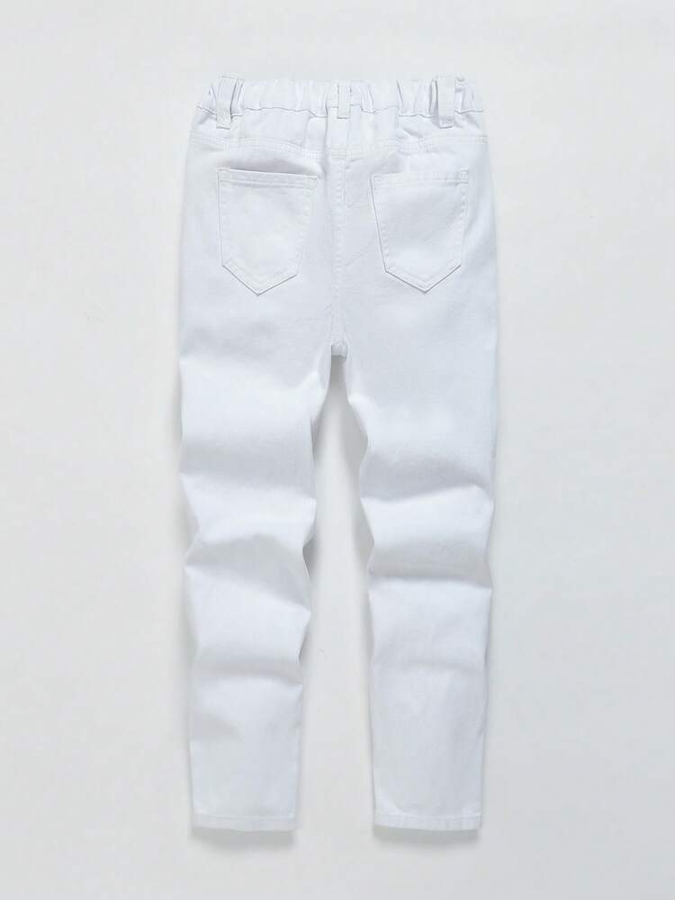 Tween Boy Ripped Frayed Slant Pocket Jeans