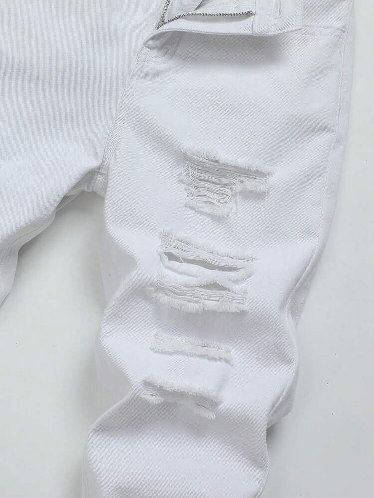 Tween Boy Ripped Frayed Slant Pocket Jeans