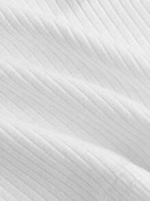 SHEIN ICON Solid Criss Cross Halter Top - White - View 3