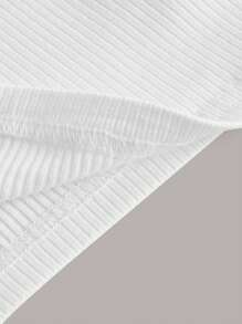 SHEIN ICON Solid Criss Cross Halter Top - White - View 4