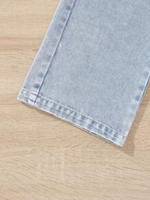 Young Girl Ruffle Hem Denim Cami Top & Jeans - Light Wash - View 5