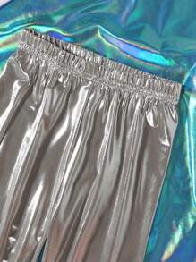 SHEIN Cô gái Tween Đồ họa Chữ cái Áo chui đầu & Kim loại Quần - Nhiều màu - Xem 6