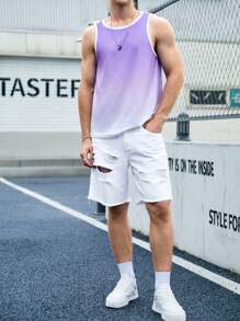 Manfinity RebelGame Men Wings Print Ombre Contrast Binding Tank Top - Multicolor - View 6