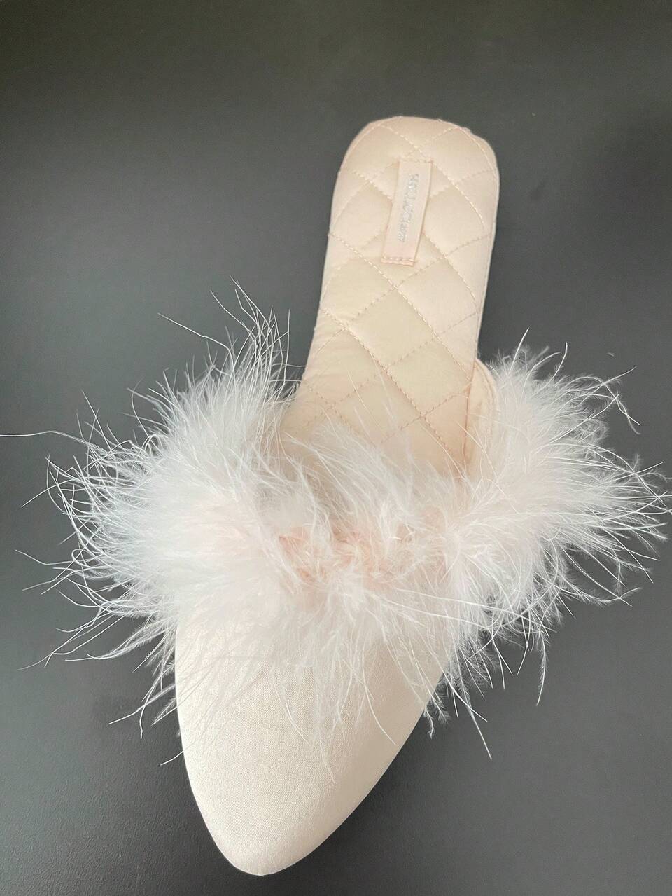 Fall/Winter Women's Fashion Pointed Toe Faux Fur Slip-On Slippers,Fluffy Slippers