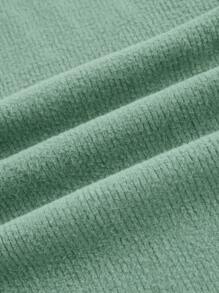 SHEIN EZwear 素色條紋針織背心連衣裙 - 薄荷綠 - 查看 4