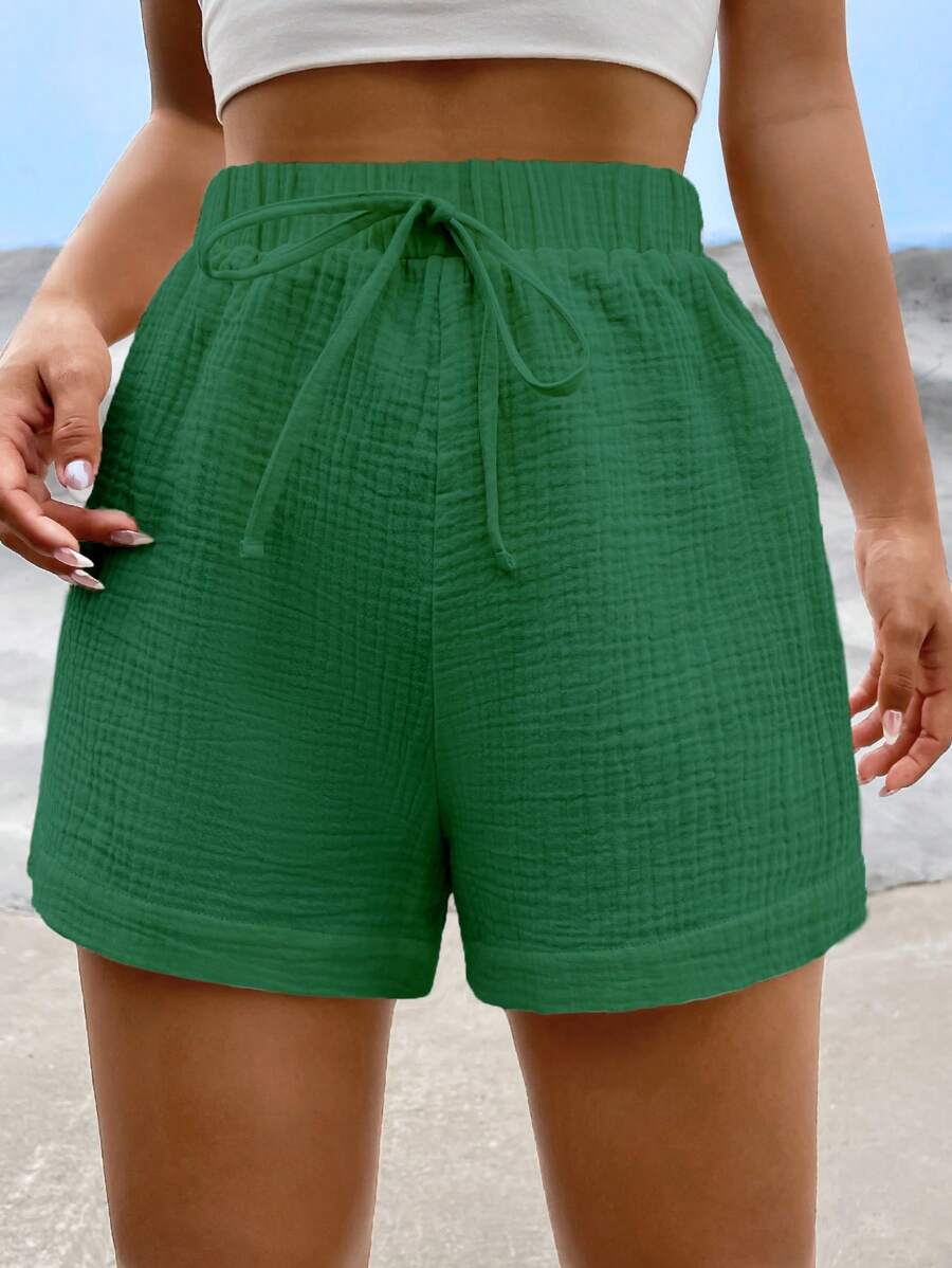 Muchica 素色腰部打結短褲