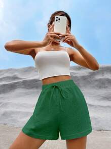 Muchica 素色腰部打結短褲